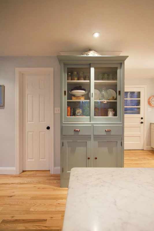 QUARTER design studio | Kitchen Remodel | Pittsburgh, PA – antique hutch, custom refinished and built-in