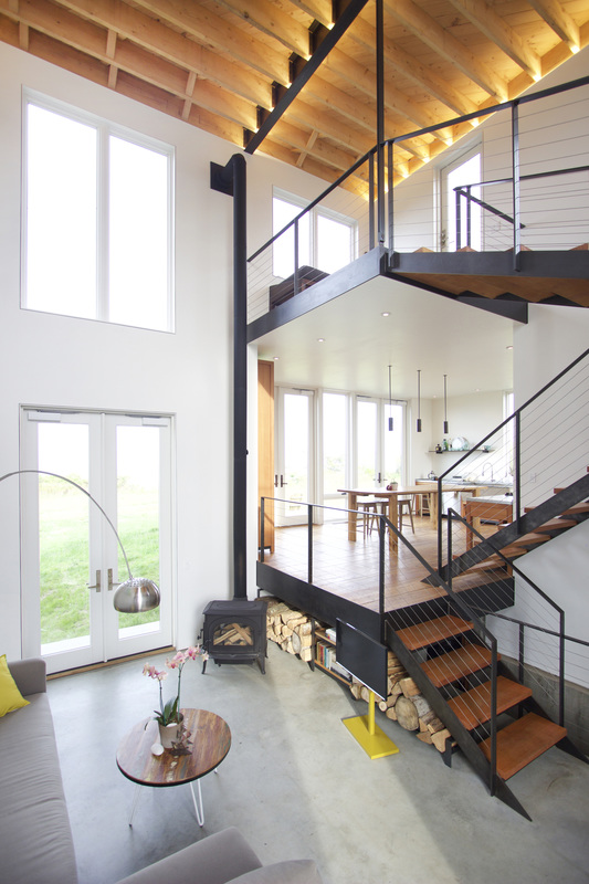 QUARTER design studio + EngineHouse | Seaside Residence | Block Island, RI – lofty and bright living spaces blend together 